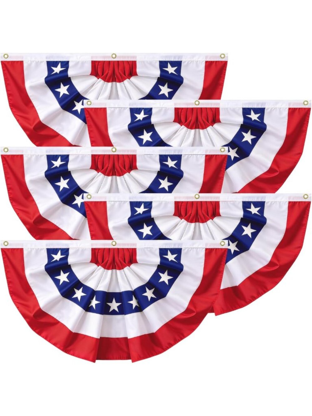 Patriotic 4th of July Decorations - 5PCS Red White Blue Bunting Flags for